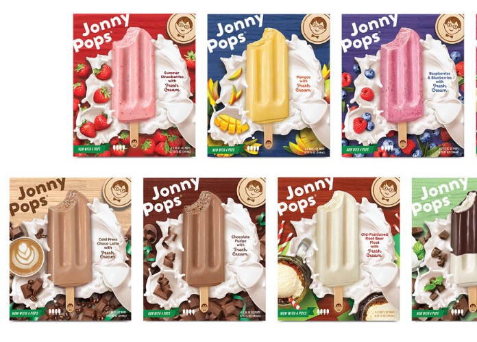 Screenshot of the different Jonnypops flavors