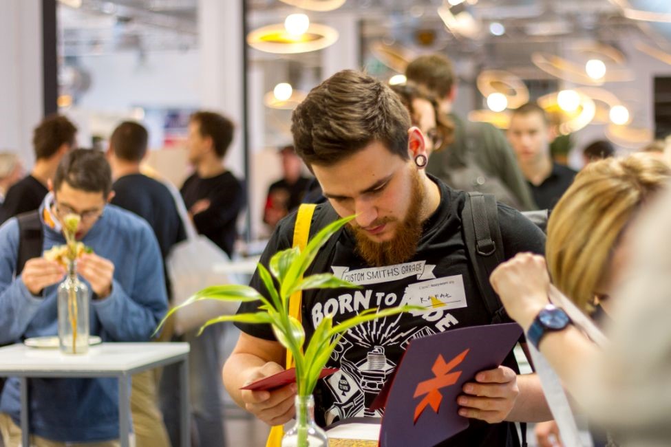 Male professional going through a book